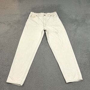 Vintage Levis Jeans Men 36x30 White Denim 550 Relaxed Tapered Orange Tab 90s USA